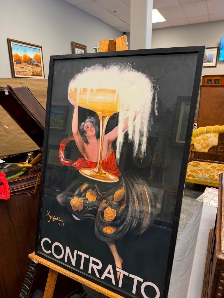 REPRODUCTION VINTAGE ITALIAN ADVERTISING POSTER BY LEONETTO CAPPIELLO FOR CONTRATTO SPARKLING WINE - 4