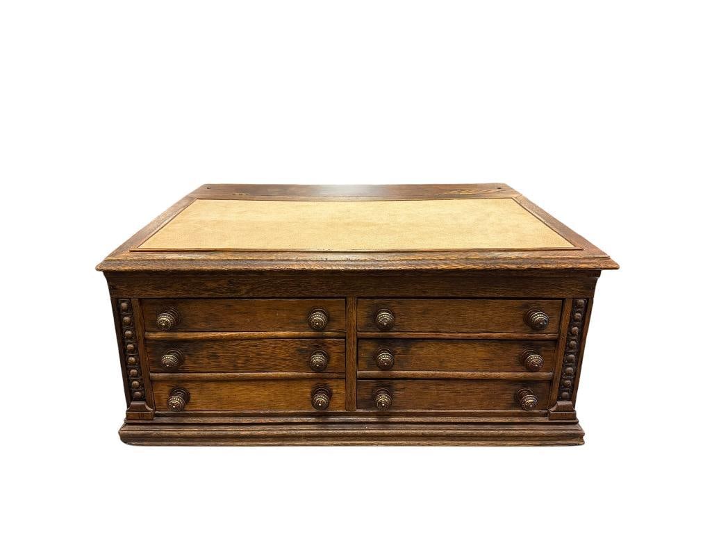 19TH CENTURY LRGE CLARK'S SOLID OAK SPOOL CABINET (1 of 16)
