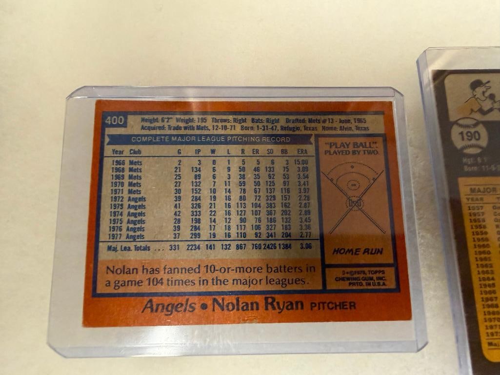 BASEBALL HALL OF FAME PLAYER CARDS WILLIE MAYS, HANK AARON, MICKEY MANTLE, NOLAN RYAN, BOB GIBSON - 7