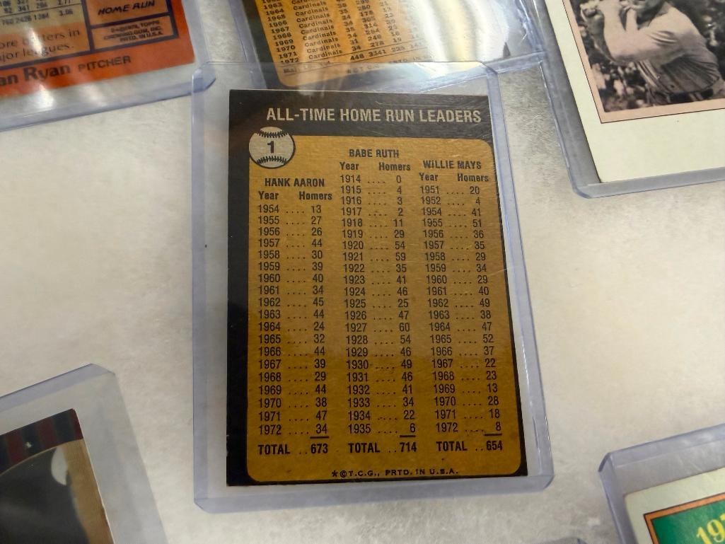 BASEBALL HALL OF FAME PLAYER CARDS WILLIE MAYS, HANK AARON, MICKEY MANTLE, NOLAN RYAN, BOB GIBSON - 9