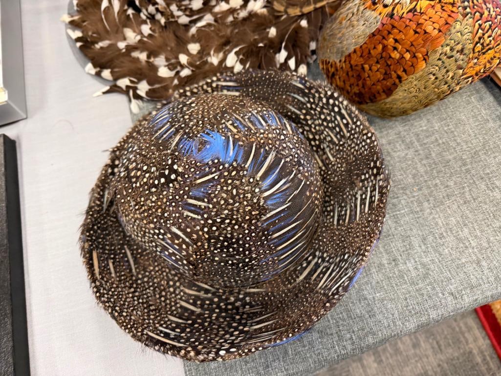 VINTAGE RUTH HENRIETTE FEATHER HATS INCLUDES TWO STYLED BY RUTH AND ONE VINTAGE CAP CIRCA 1960'S - 4