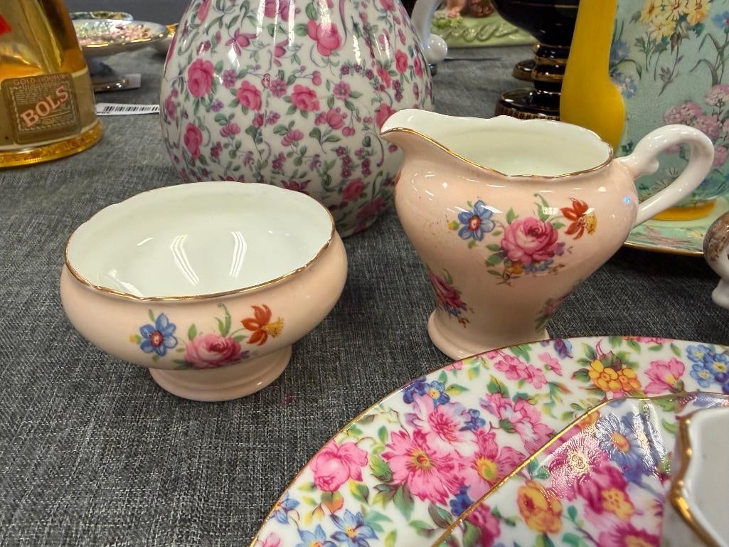 ASSORTED CHINA PITCHER, CREAMERS, SUGAR BOWLS, TEA CUPS AND SAUCERS VARIOUS MAKERS - 11