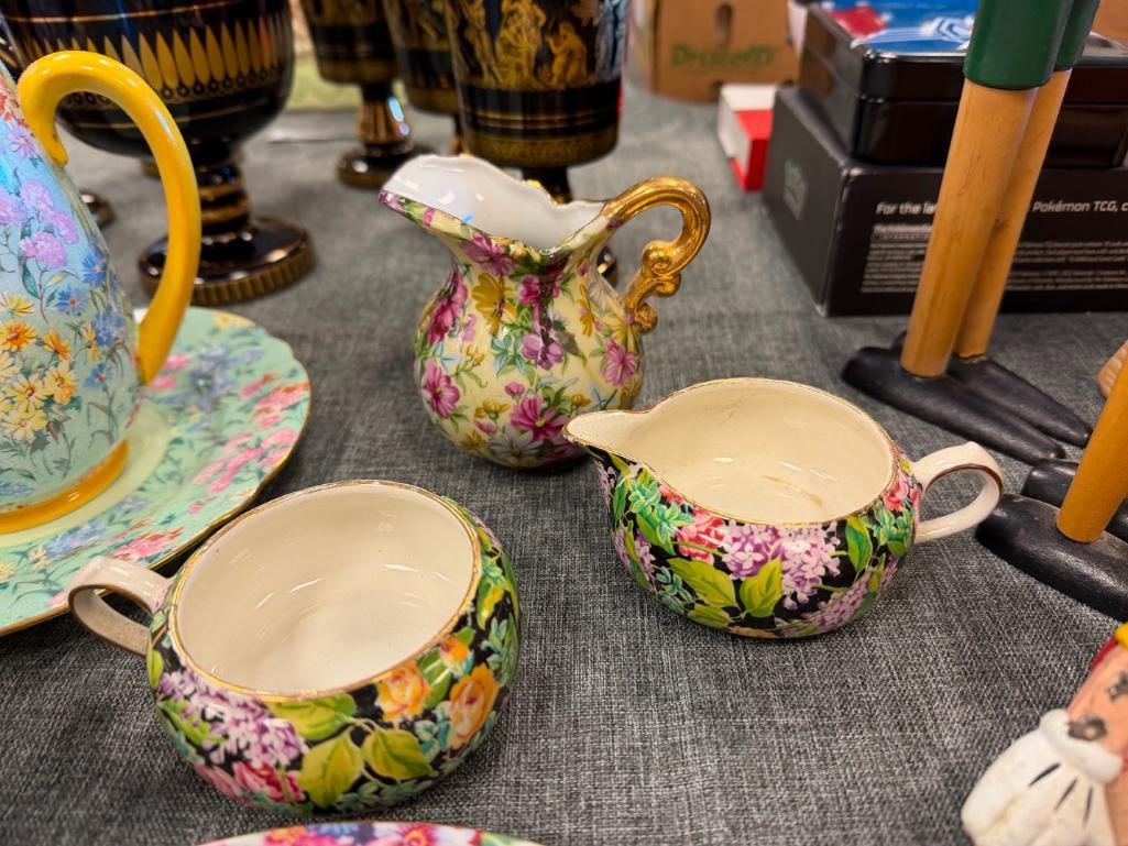 ASSORTED CHINA PITCHER, CREAMERS, SUGAR BOWLS, TEA CUPS AND SAUCERS VARIOUS MAKERS - 14