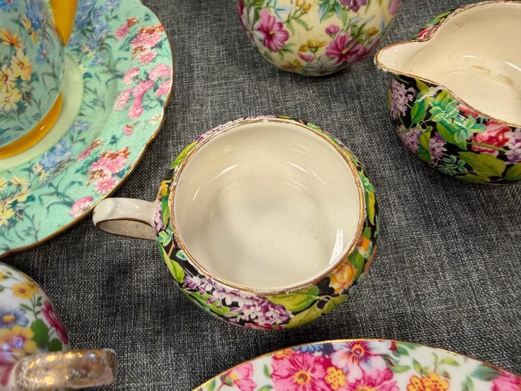 ASSORTED CHINA PITCHER, CREAMERS, SUGAR BOWLS, TEA CUPS AND SAUCERS VARIOUS MAKERS - 15