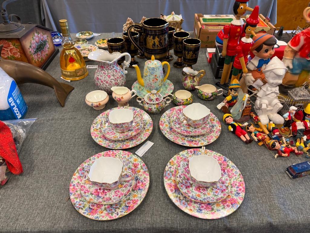 ASSORTED CHINA PITCHER, CREAMERS, SUGAR BOWLS, TEA CUPS AND SAUCERS VARIOUS MAKERS - 2