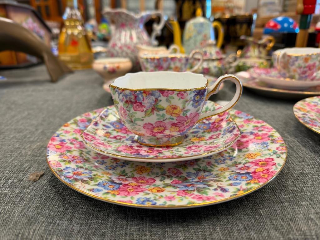 ASSORTED CHINA PITCHER, CREAMERS, SUGAR BOWLS, TEA CUPS AND SAUCERS VARIOUS MAKERS - 3