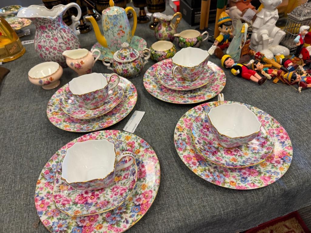 ASSORTED CHINA PITCHER, CREAMERS, SUGAR BOWLS, TEA CUPS AND SAUCERS VARIOUS MAKERS - 4