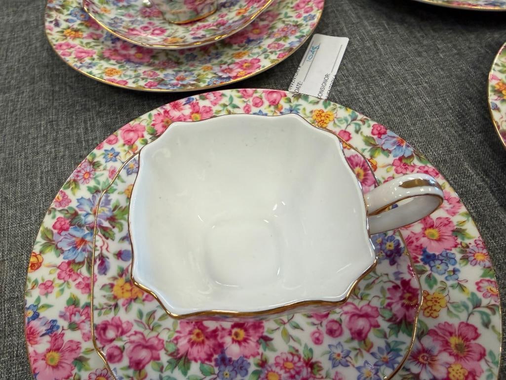 ASSORTED CHINA PITCHER, CREAMERS, SUGAR BOWLS, TEA CUPS AND SAUCERS VARIOUS MAKERS - 6
