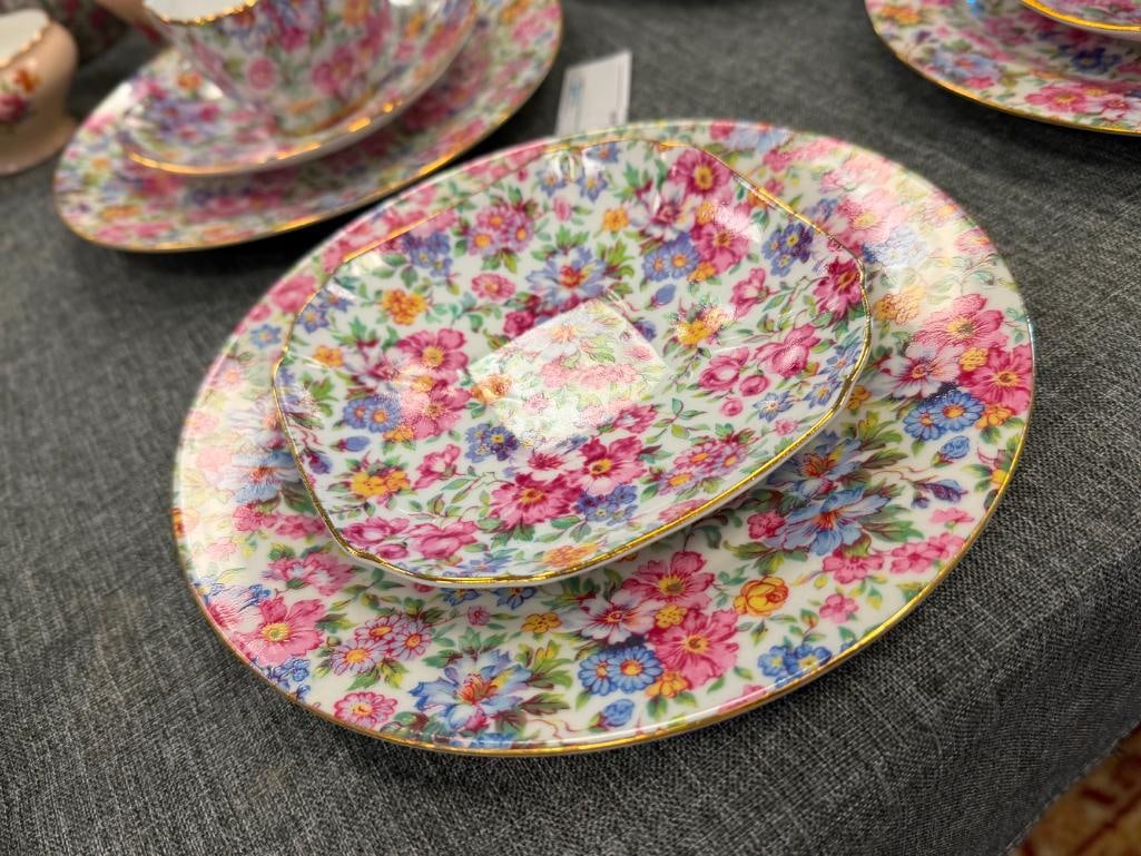 ASSORTED CHINA PITCHER, CREAMERS, SUGAR BOWLS, TEA CUPS AND SAUCERS VARIOUS MAKERS - 9
