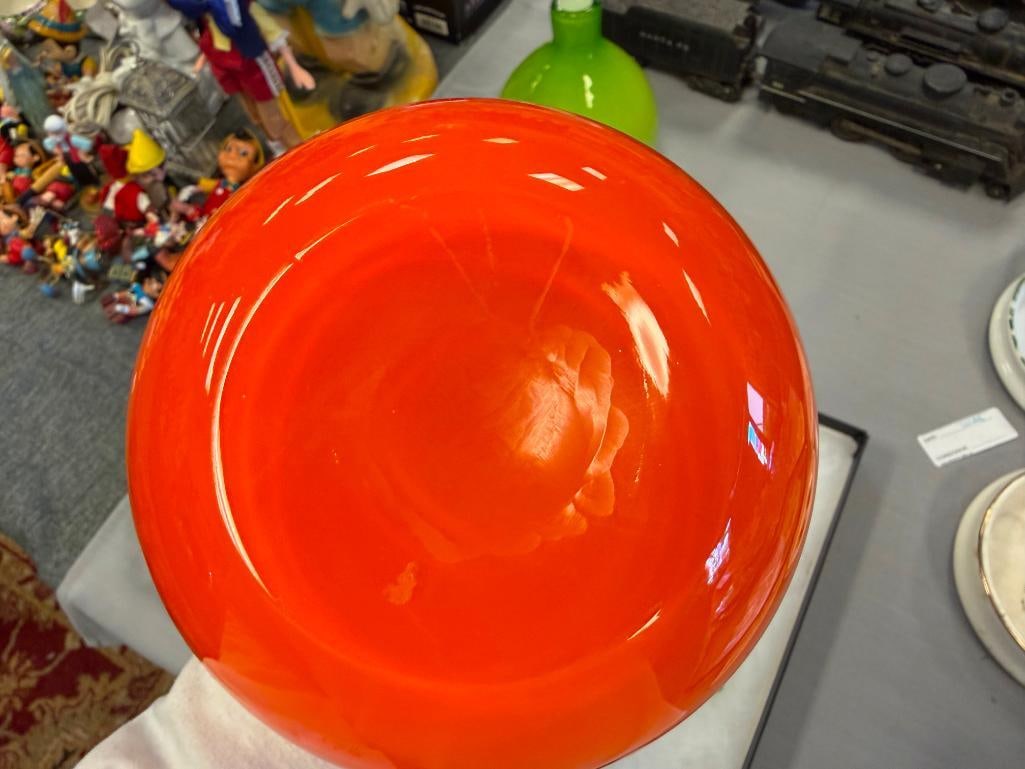 MID-CENTURY MODERN HAND BLOWN CASED GLASS VIBRANT VASES POSSIBLY CARLO MORETTI RAYMOR/ MURANO - 9