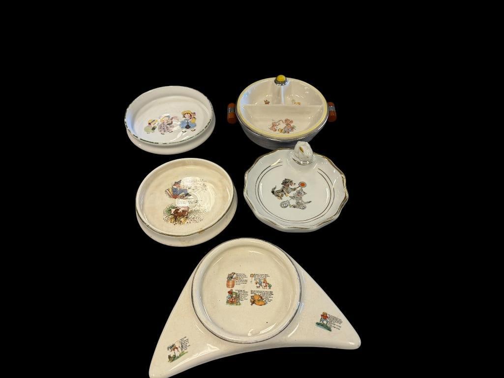 VINTAGE BABY BOWLS AND WARMING BOWLS NIPPON, THE POTTERS CO-OPERATIVE BARTSCH MFG. CO (1 of 13)