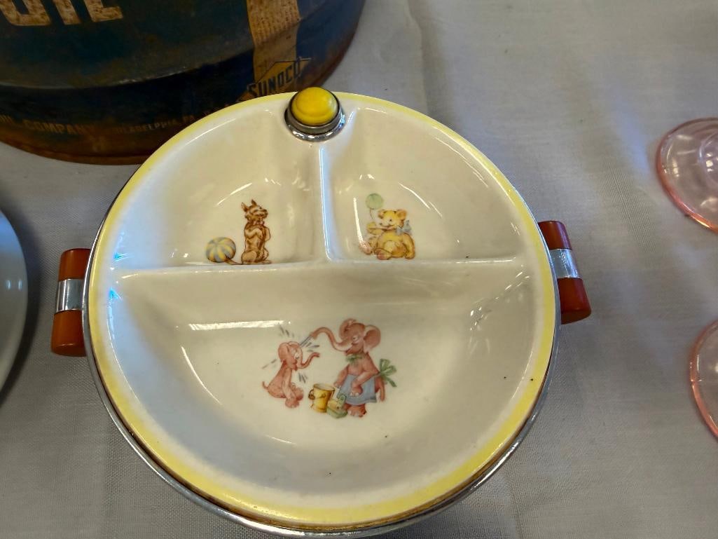 VINTAGE BABY BOWLS AND WARMING BOWLS NIPPON, THE POTTERS CO-OPERATIVE BARTSCH MFG. CO - 9
