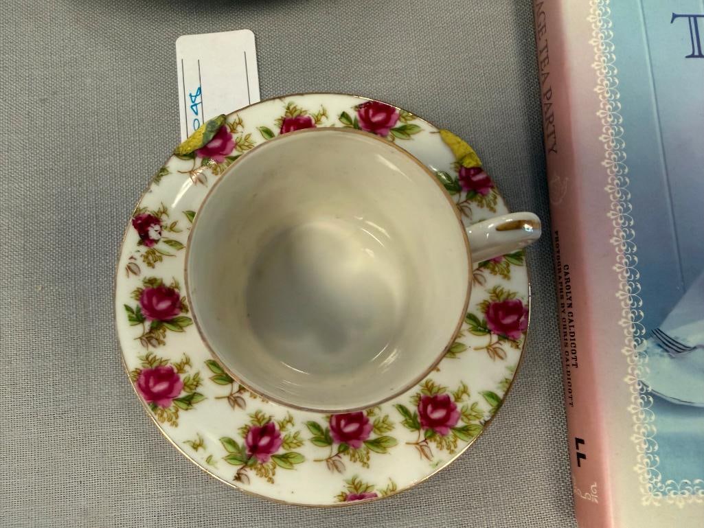 14 TEA CUP AND SAUCERS SETS MOSTLY ENGLISH MADE AYNSLEY, SHELLEY, LEFTON, LENOX, CLARENCE - 7