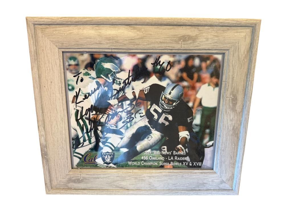 JEFF BARNES FORMER FOOTBALL PLAYER PERSONALIZED AUTOGRAPHED PHOTOGRAPH (1 of 6)