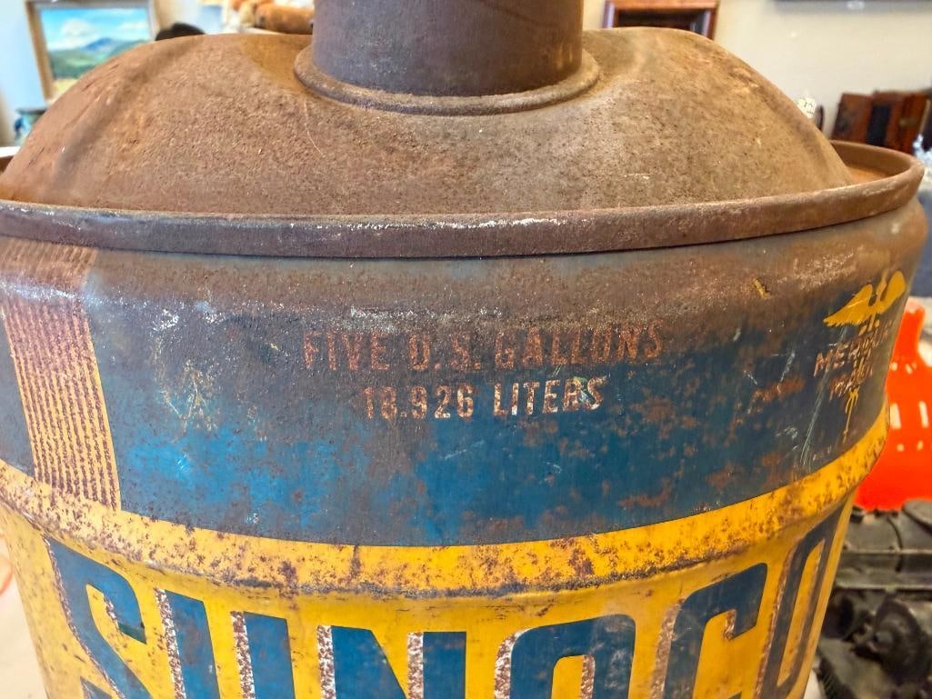 1940'S - 1950'S SUNOCO 5-GALLON MERCURY MADE MOTOR OIL CAN - 11