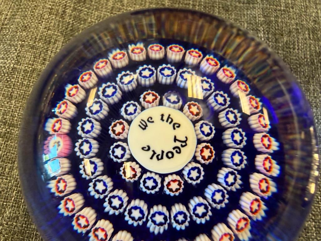 BACCARAT AND WEBB CORBETT FACETED AND MILLEFIORI ART GLASS AND CRYSTAL PAPERWEIGHTS - 8