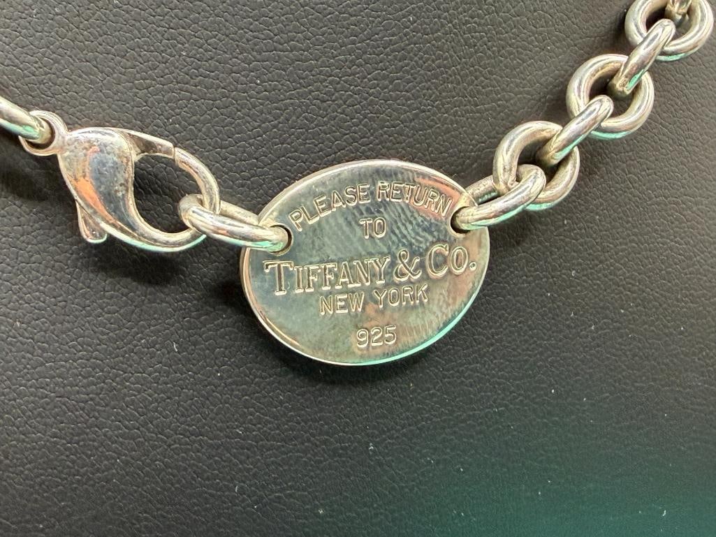 TIFFANY & CO. STERLING SILVER CHOKER CHARM PENDANT NECKLACE - 3