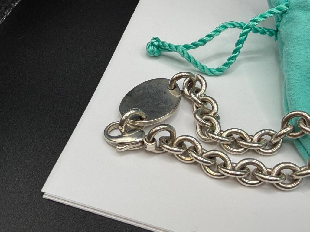 TIFFANY & CO. STERLING SILVER CHOKER CHARM PENDANT NECKLACE - 4