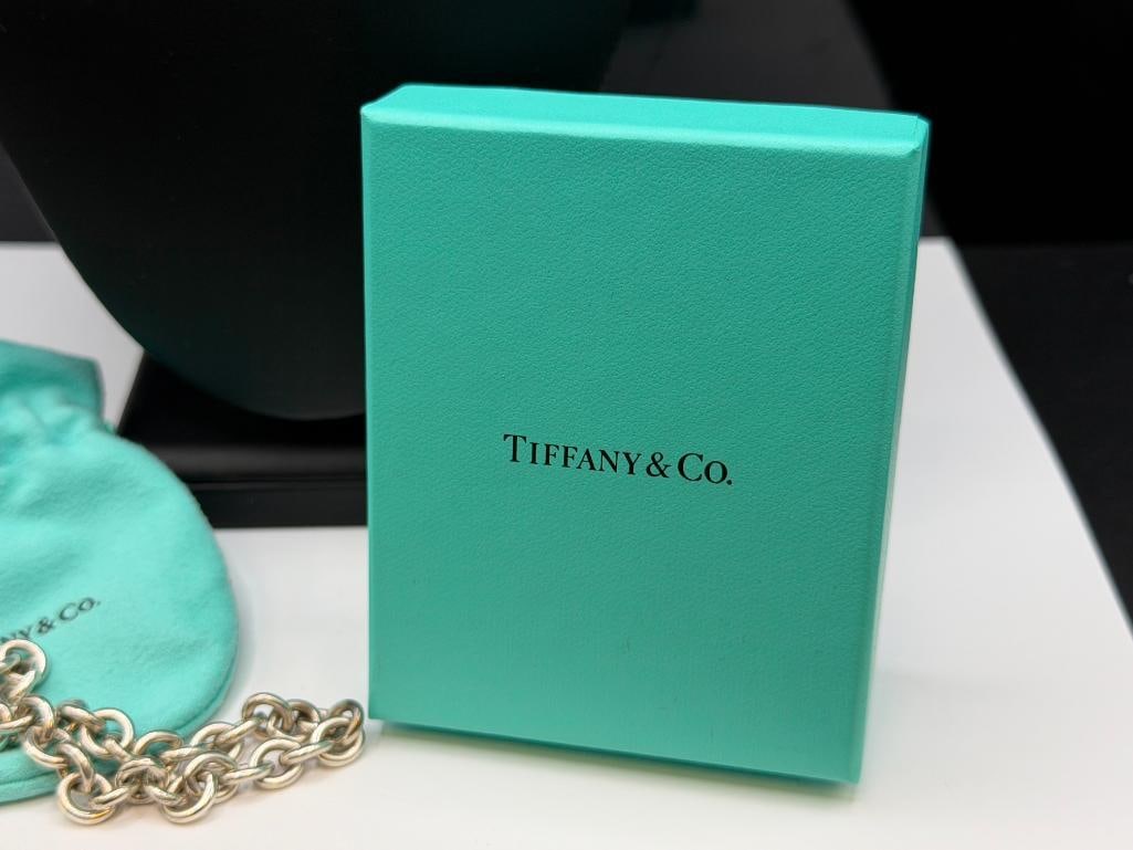 TIFFANY & CO. STERLING SILVER CHOKER CHARM PENDANT NECKLACE - 5
