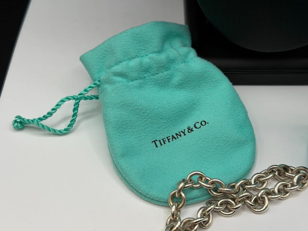 TIFFANY & CO. STERLING SILVER CHOKER CHARM PENDANT NECKLACE - 6