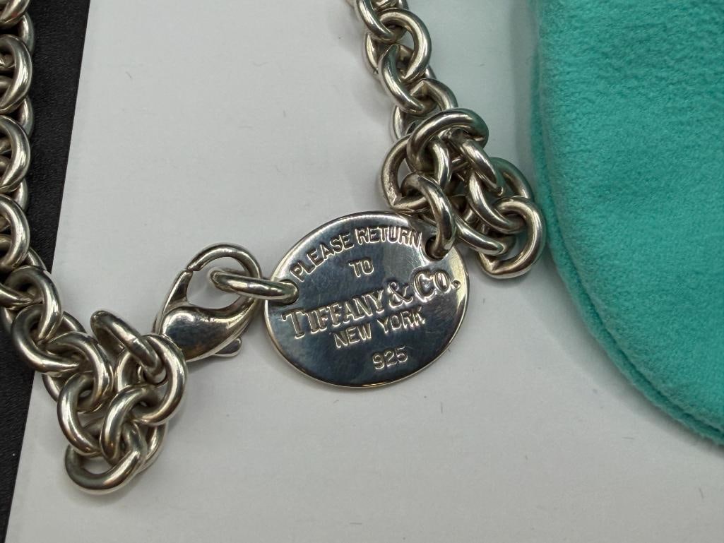 TIFFANY & CO. STERLING SILVER CHOKER CHARM PENDANT NECKLACE - 7