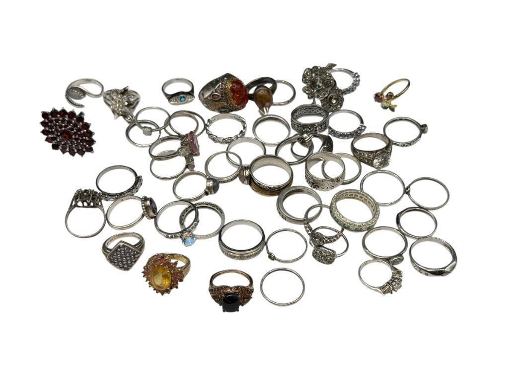 ASSORTED STERLING SILVER FASHION RINGS INCLUDING SOME DESIGNER SIGNED (1 of 14)