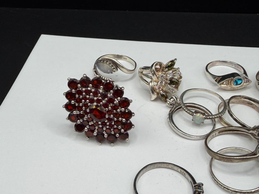 ASSORTED STERLING SILVER FASHION RINGS INCLUDING SOME DESIGNER SIGNED - 2