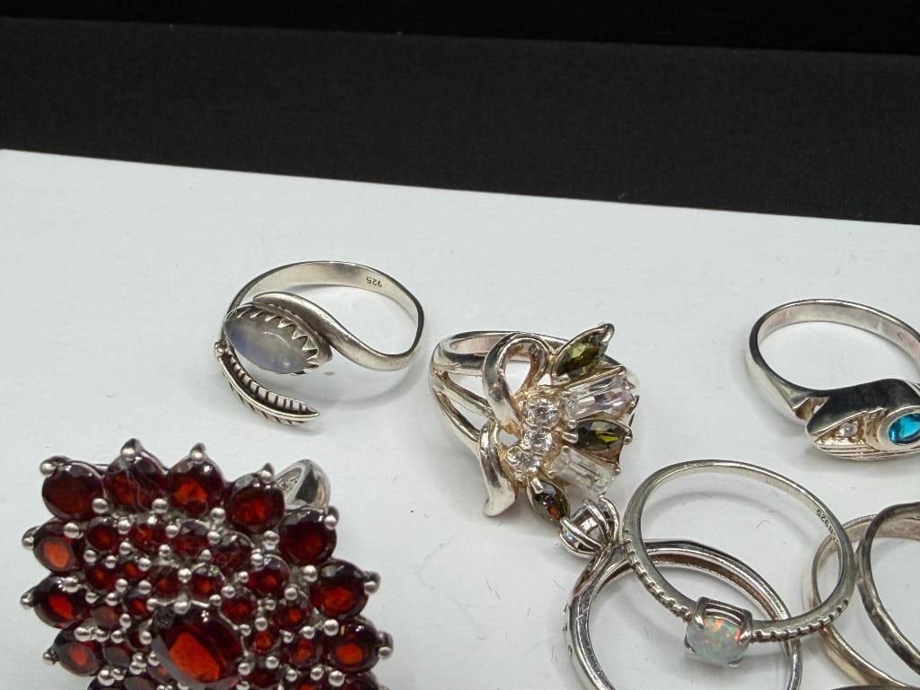ASSORTED STERLING SILVER FASHION RINGS INCLUDING SOME DESIGNER SIGNED - 3