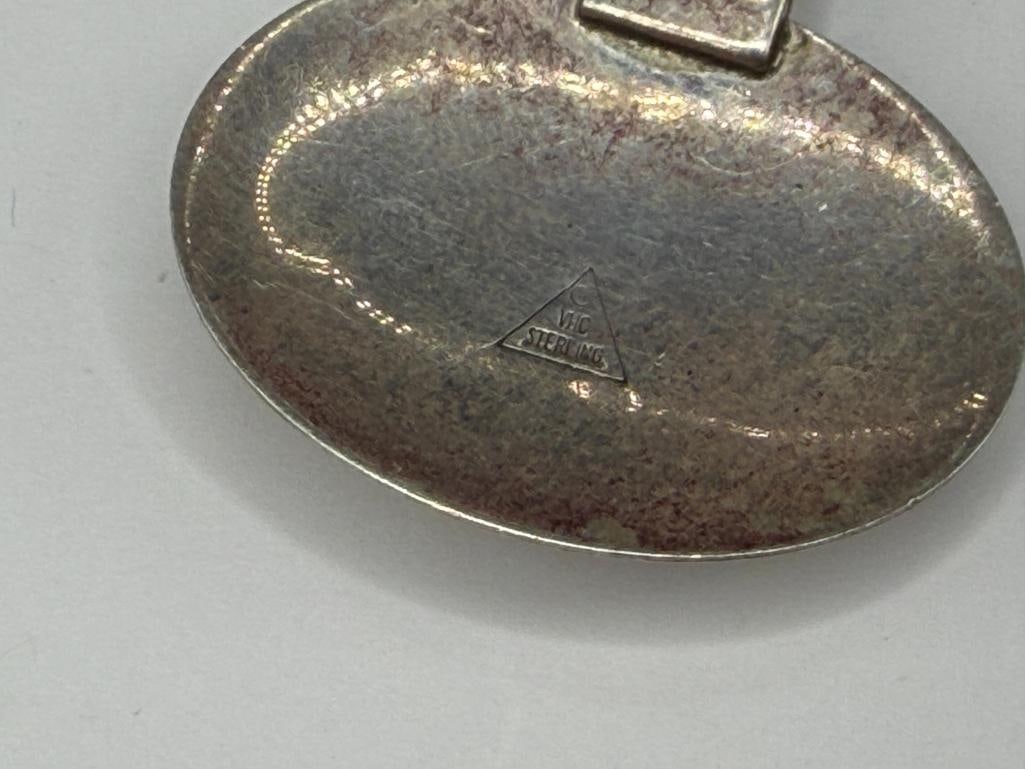TWO VINTAGE STERLING SILVER STONE PENDANTS INCLUDING PETER VAN HORNE HEMATITE AND PURPLE MOONSTONE - 8