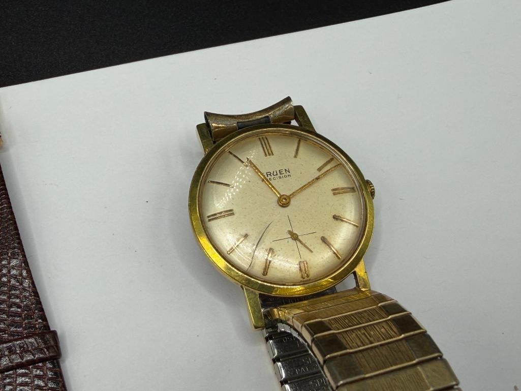 THREE VINTAGE MEN'S WRISTWATCHES INCLUDING GRUEN PRECISION, MOVADO AUTOMATIC, AND BENRUS - 2
