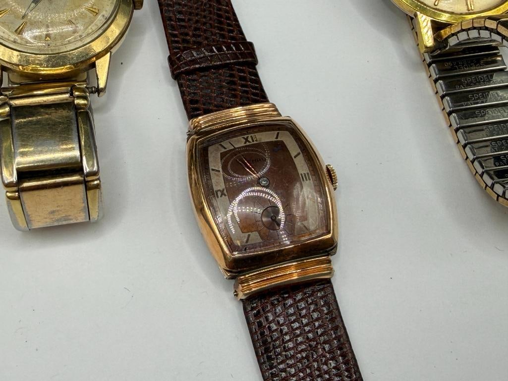 THREE VINTAGE MEN'S WRISTWATCHES INCLUDING GRUEN PRECISION, MOVADO AUTOMATIC, AND BENRUS - 5