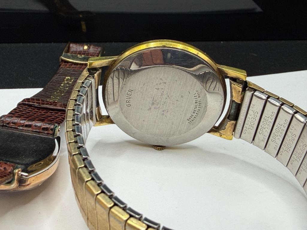 THREE VINTAGE MEN'S WRISTWATCHES INCLUDING GRUEN PRECISION, MOVADO AUTOMATIC, AND BENRUS - 8