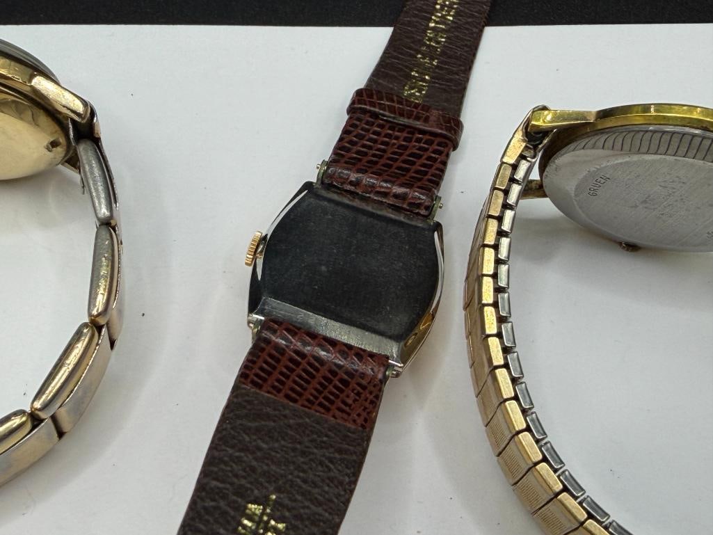 THREE VINTAGE MEN'S WRISTWATCHES INCLUDING GRUEN PRECISION, MOVADO AUTOMATIC, AND BENRUS - 9