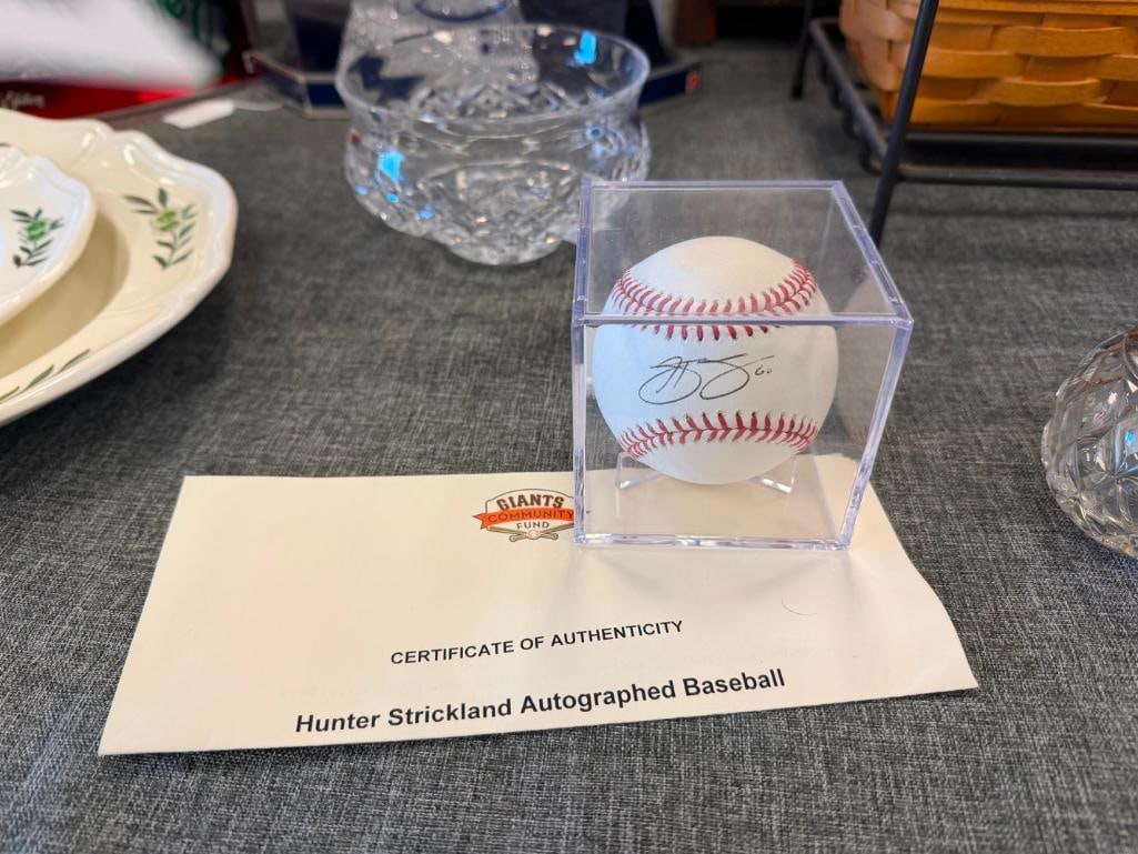 HUNTER STRICKLAND BASEBALL PLAYER AUTOGRAPHED BASEBALL MLB AUTHENTICATED - 2