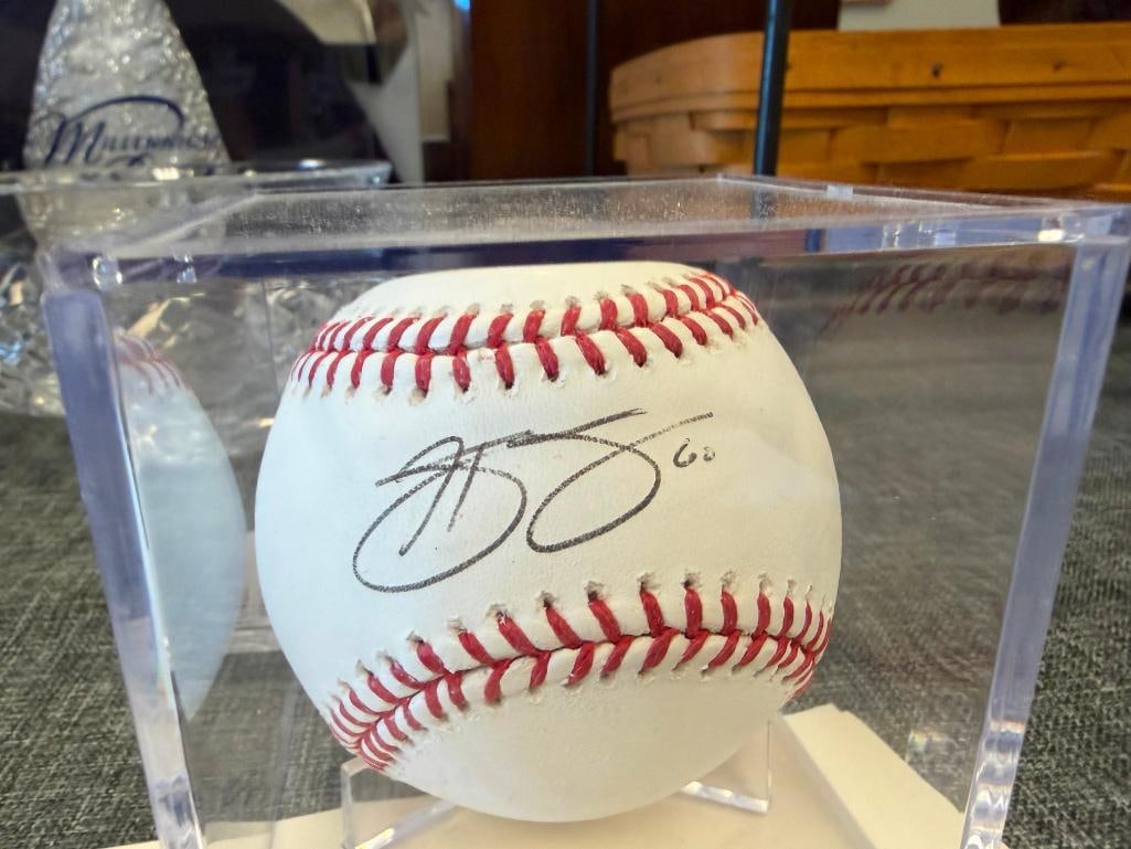 HUNTER STRICKLAND BASEBALL PLAYER AUTOGRAPHED BASEBALL MLB AUTHENTICATED - 3
