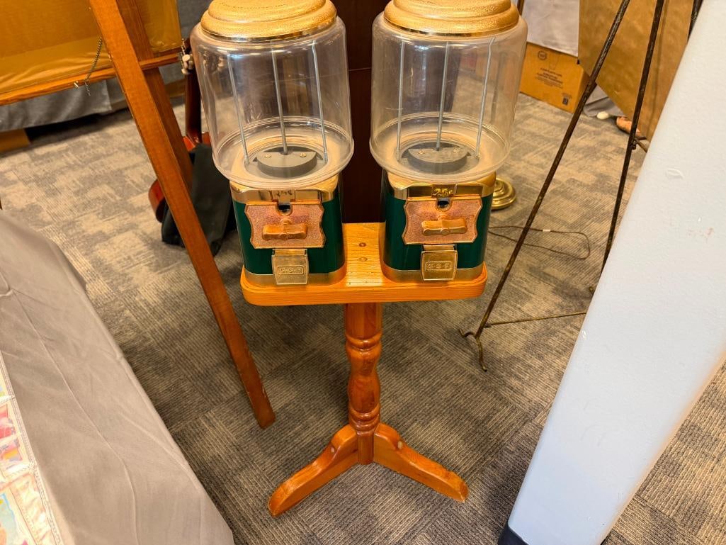 SILENT SALESFORCE INC. CANDY DISPENSERS ON PINE THREE-FOOTED STAND (1 of 10)