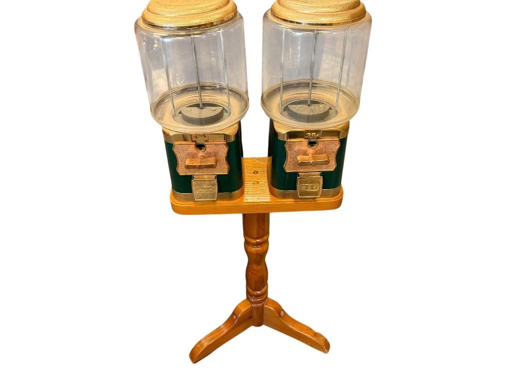 SILENT SALESFORCE INC. CANDY DISPENSERS ON PINE THREE-FOOTED STAND - 2