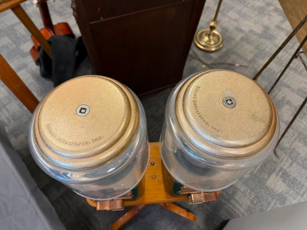 SILENT SALESFORCE INC. CANDY DISPENSERS ON PINE THREE-FOOTED STAND - 4