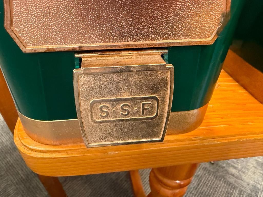 SILENT SALESFORCE INC. CANDY DISPENSERS ON PINE THREE-FOOTED STAND - 8