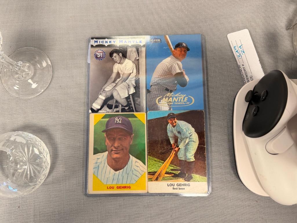 MICKEY MANTLE AND LOU GEHRIG HALL OF FAMERS BASEBALL CARDS - 2