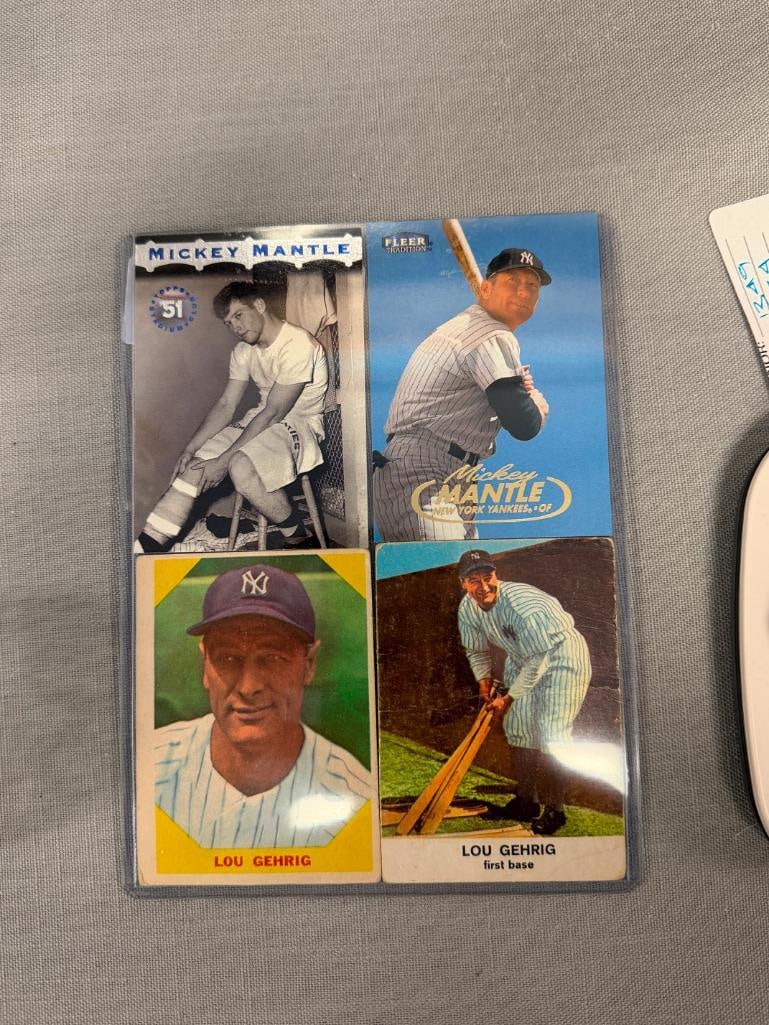 MICKEY MANTLE AND LOU GEHRIG HALL OF FAMERS BASEBALL CARDS - 3