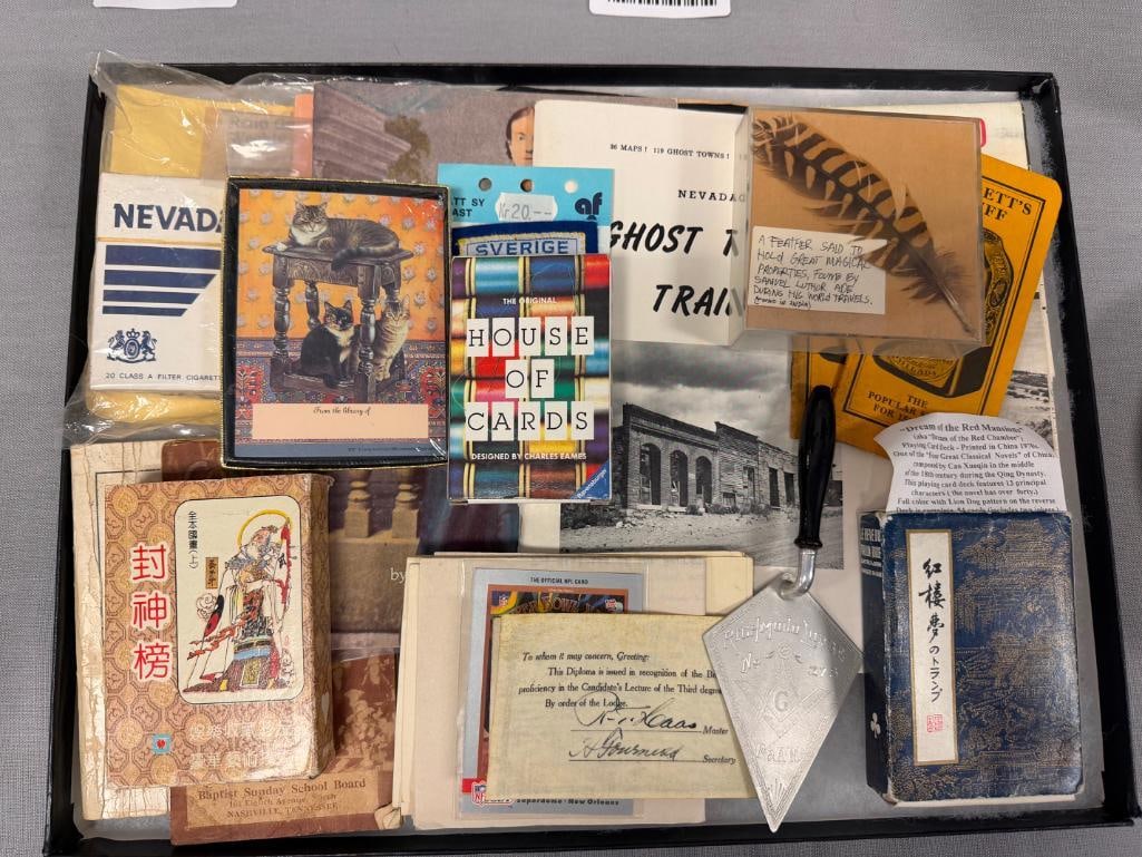VINTAGE EPHEMERA THE LEGEND OF JULIA BULETTE BOOK, PLAYING CARDS, BLOCK PRINT ETC (1 of 8)