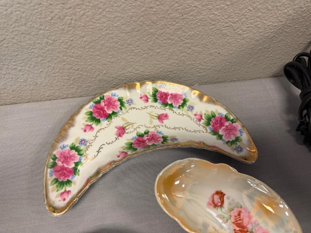 ELEVEN ANTIQUE CHINA / LUSTERWARE BONE PLATES MANY MADE IN GERMANY - 10