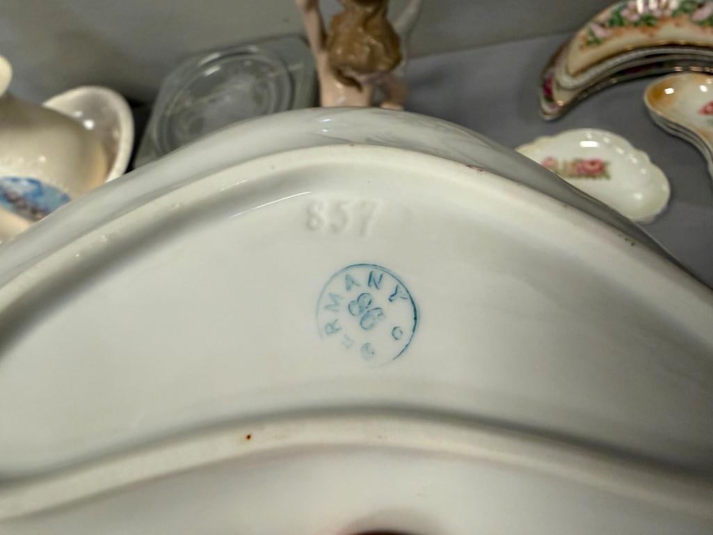 ELEVEN ANTIQUE CHINA / LUSTERWARE BONE PLATES MANY MADE IN GERMANY - 4