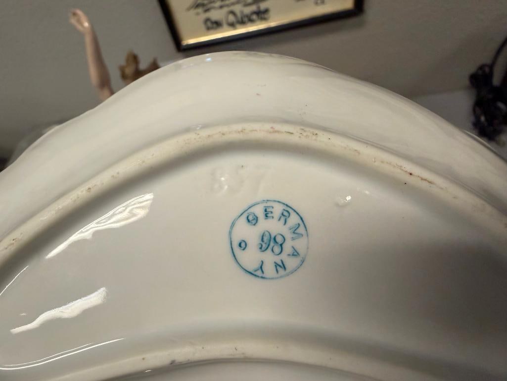 ELEVEN ANTIQUE CHINA / LUSTERWARE BONE PLATES MANY MADE IN GERMANY - 8