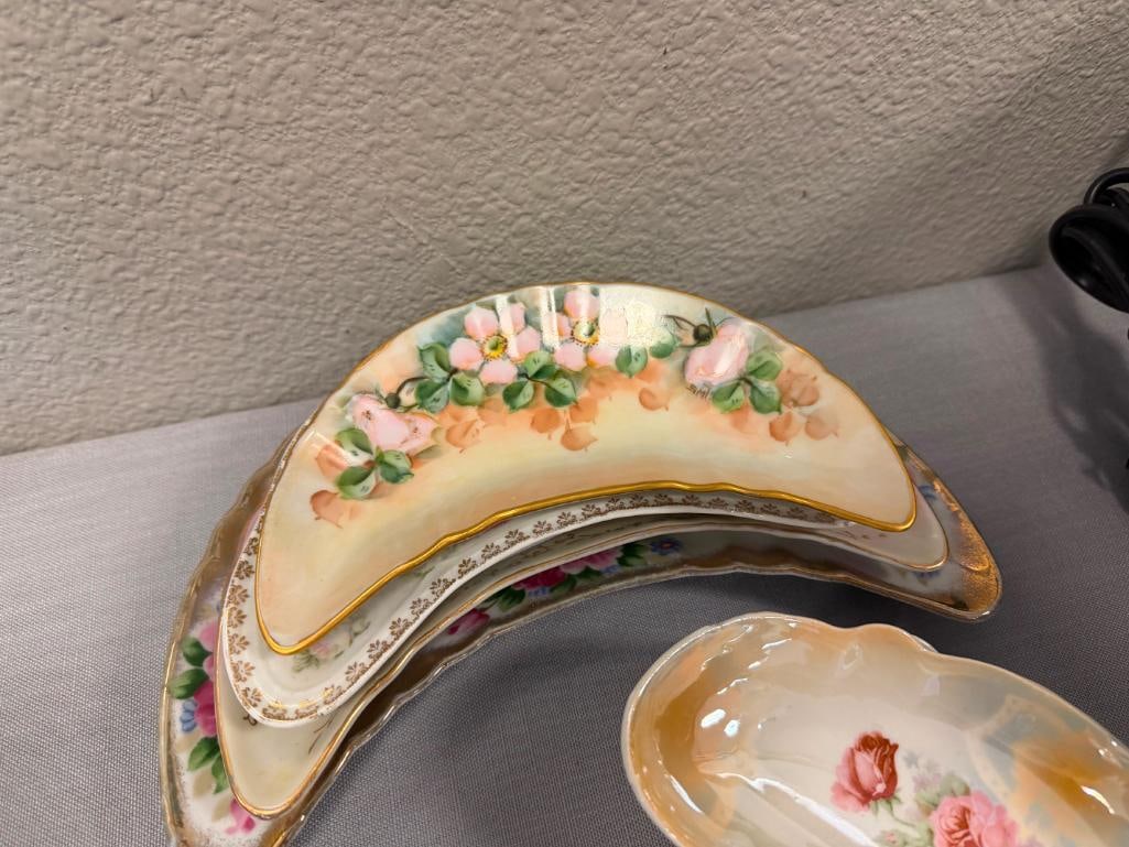 ELEVEN ANTIQUE CHINA / LUSTERWARE BONE PLATES MANY MADE IN GERMANY - 9