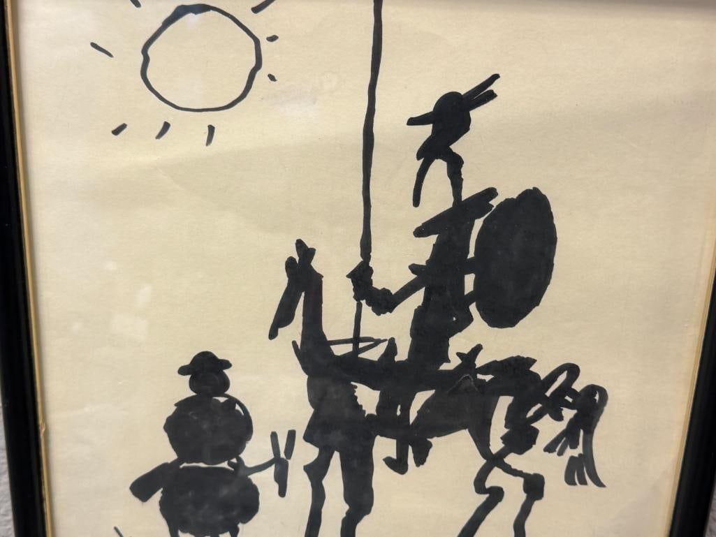 PABLO PICASSO WORLD RENOWN ARTIST PRINT OF A FAMOUS SKETCH DON QUIXOTE AND SIDEKICK SANCHO PANZA - 2