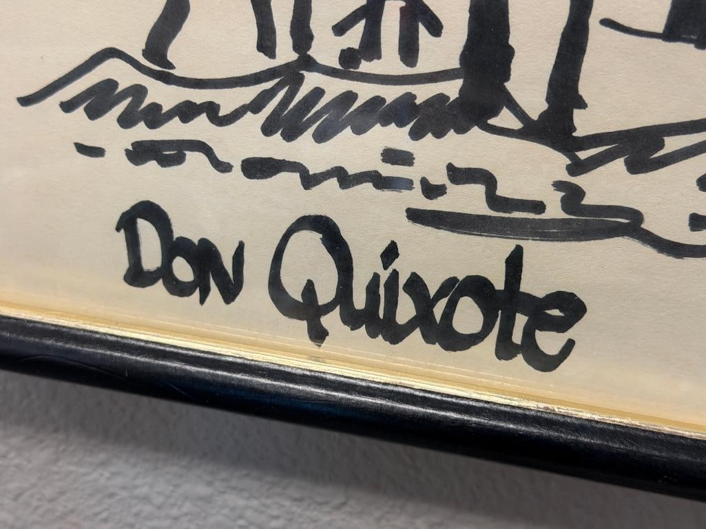 PABLO PICASSO WORLD RENOWN ARTIST PRINT OF A FAMOUS SKETCH DON QUIXOTE AND SIDEKICK SANCHO PANZA - 4