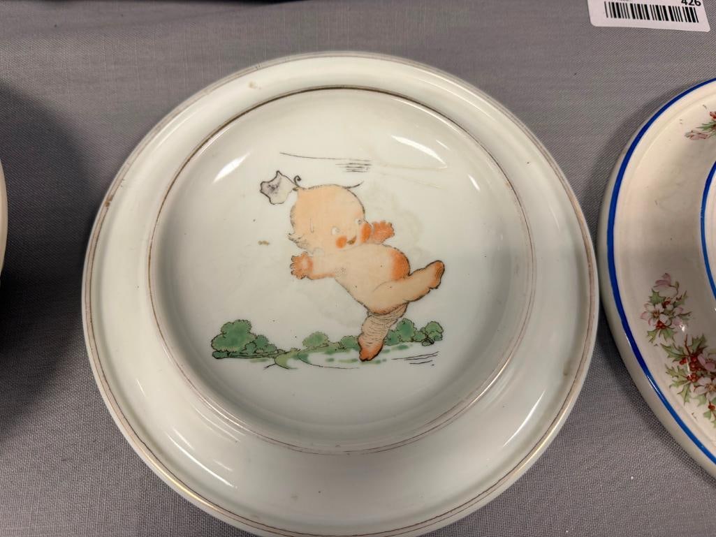 EARLY 1900'S BABY BOWLS SALEM CHINA, KEWPIE ROSE O'NEIL WILSON, AND THE BABY PLATE - 8