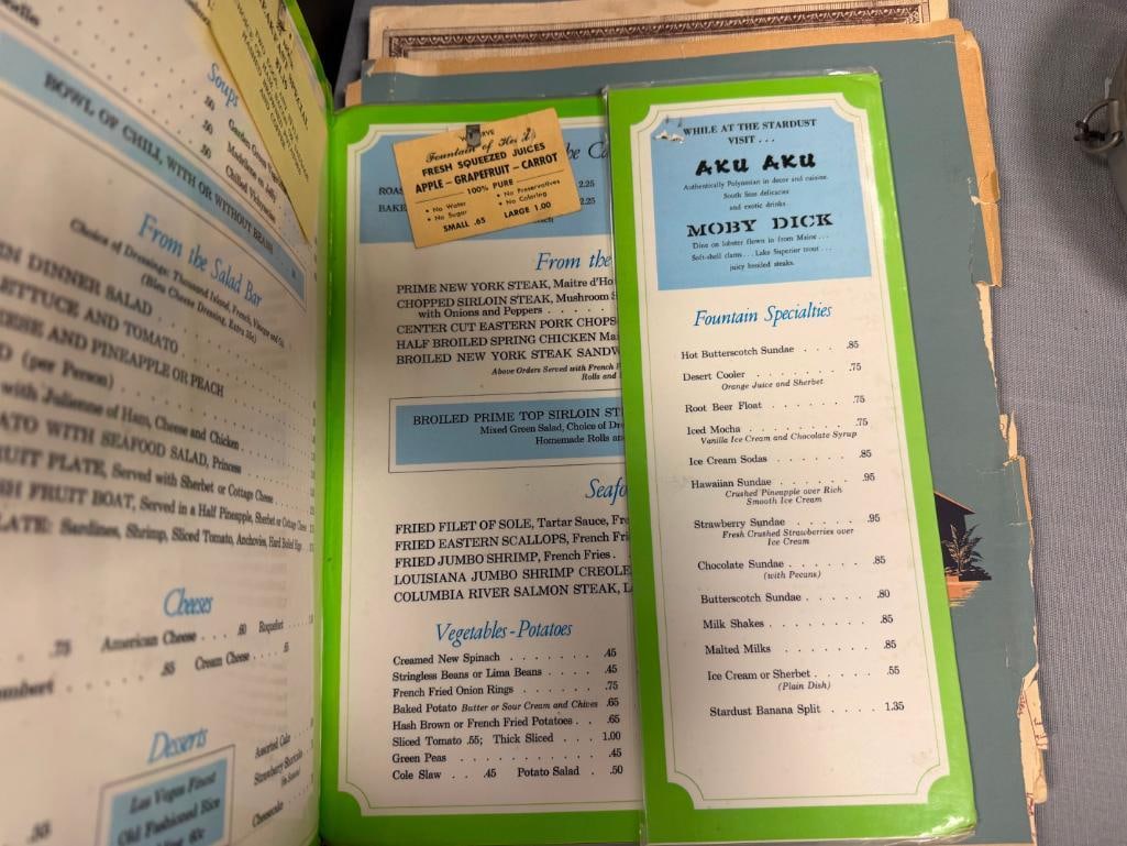 VINTAGE MENUS FROM VARIOUS RESTAURANTS INCLUDING SEVERAL CARSON CITY, NV - 7